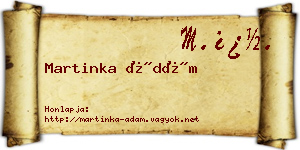 Martinka Ádám névjegykártya