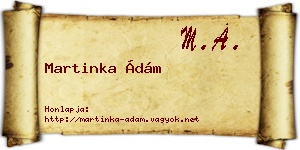 Martinka Ádám névjegykártya